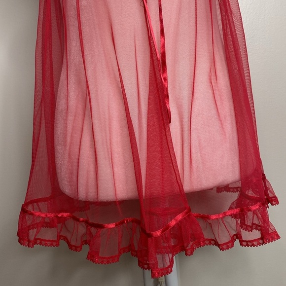 Victoria's Secret Red Lace Chemise with Ruffle Hem - Picture 6 of 8